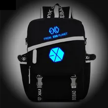 New Fashion Korean Noctilucent EXO Backpack Boy Girl School Bags For Teenagers Casual Canvas Backpacks Travel Bag New Fashion Korean Noctilucent EXO Backpack Boy Girl School Bags For Teenagers Casual Canvas Backpacks Travel Bag