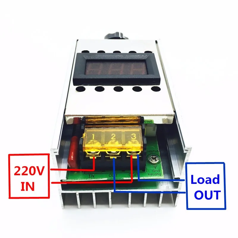AC220V 4000 Вт диммер высокой Мощность SCR BTA41-600B электронный Напряжение регулятор+ цифровой Дисплей для затемнения Скорость термостат(6,5