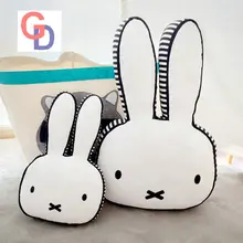 Ins hot Black and White Rabbit Face Plush Pillow Dog Milk Baby Bottle Plush Cushion Emoji
