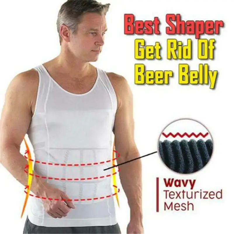  Ultra Lift Body Slimming Shaper Men's Body Shapewear Corset Vest Shirt Compression Abdomen Tummy Be