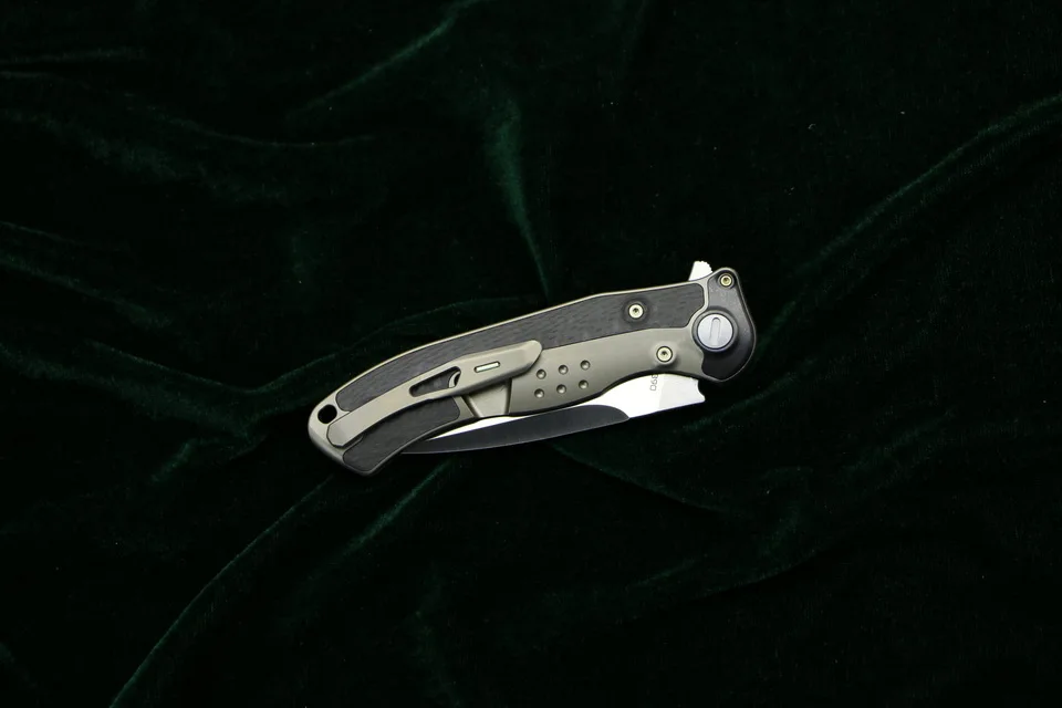 Складной нож VENOM BONE DOCTOR M390 Titanium CF Flipper уличный Карманный кухонный для кемпинга