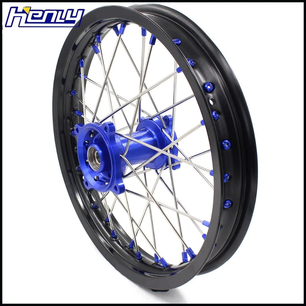 1" /16" Детский спиральный обод колеса питбайка Набор для YAMAHA YZ80 1990-2001 YZ85 2002- диски синий ниппель