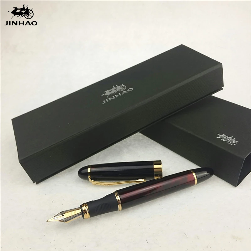 1 шт./лот Jinhao X450 авторучка красно-черный ручки золотые клип canetas школьные