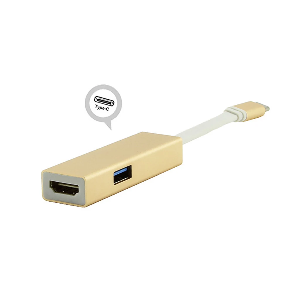 USB 3.0 Hub Type C To HDMI 3 Ports USB Splitter High Speed Hub Computer Accessories With USB-C Power Connector For MacBook 