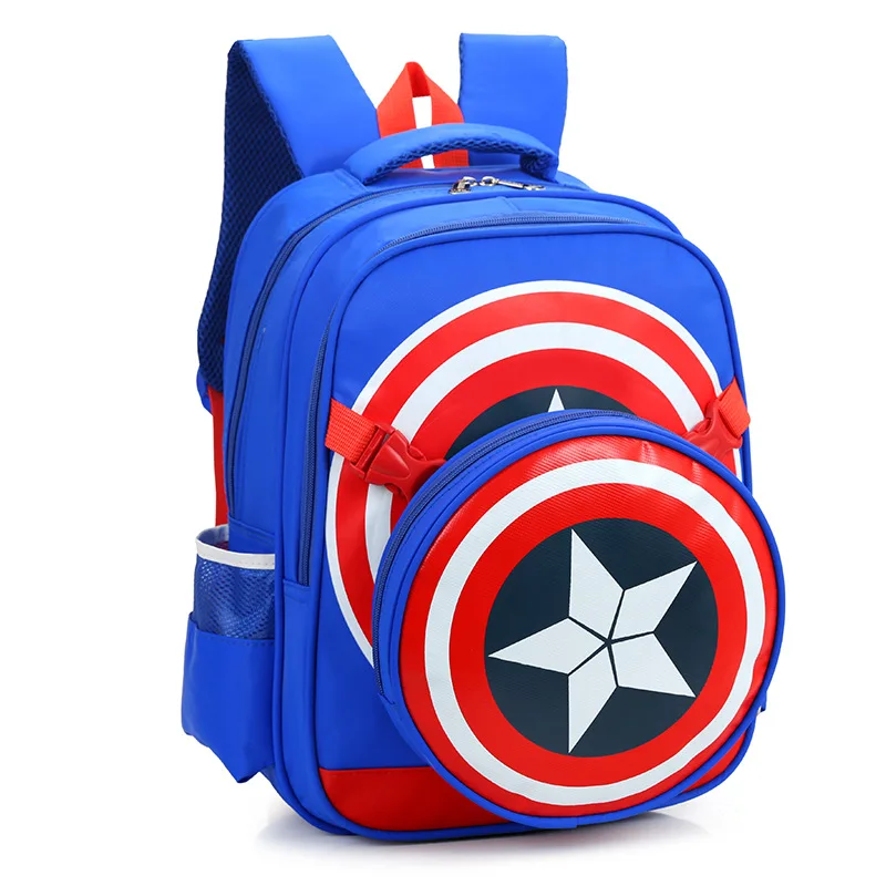 Школьные сумки для девочек-подростков и Для маленьких мальчиков рюкзак Капитан Америка ME452 - Цвет: blue