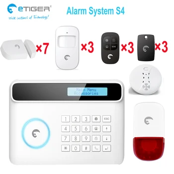 

Etiger S4 sensors&alarm 10 popular languages menu landline& gsm double secure alarm system home