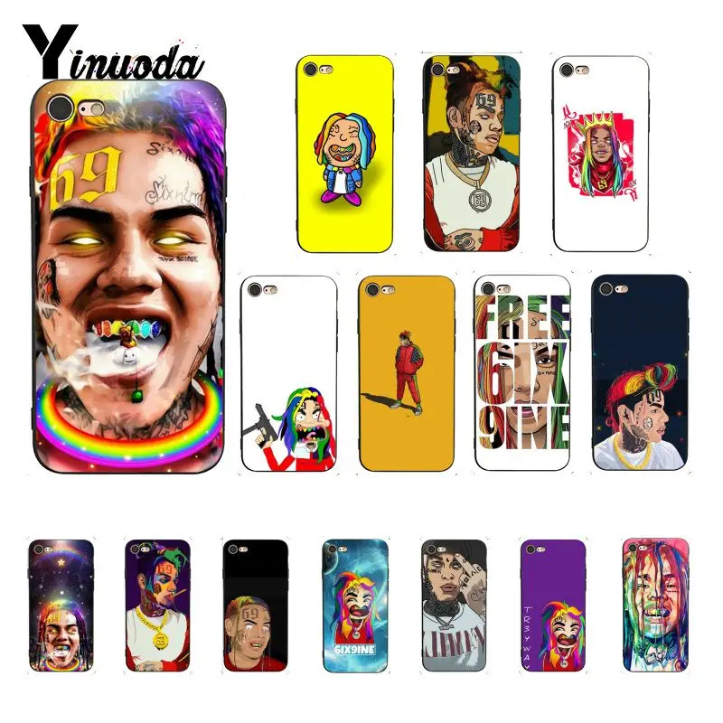 Yinuoda хип-хоп rappeur Tekashi 69 6ix9ine шаблон мягкий чехол для телефона из ТПУ iPhone 8 7 6S Plus X XS MAX