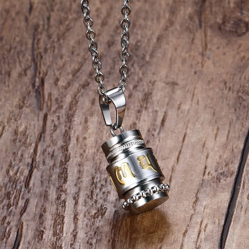 

Fashion Spinner Men Necklace Stainless Steel Personality Religion Pendants Necklaces For Mans Vintage Jewelry Top Quality