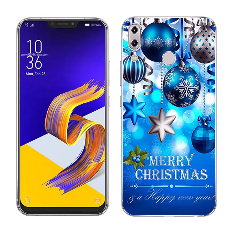 Для Asus Zenfone 5z ZS620KL/Asus Zenfone 5 ZE620KL мягкий чехол для телефона силиконовый для Asus ZS620KL чехол X'mas Day Painted Capa