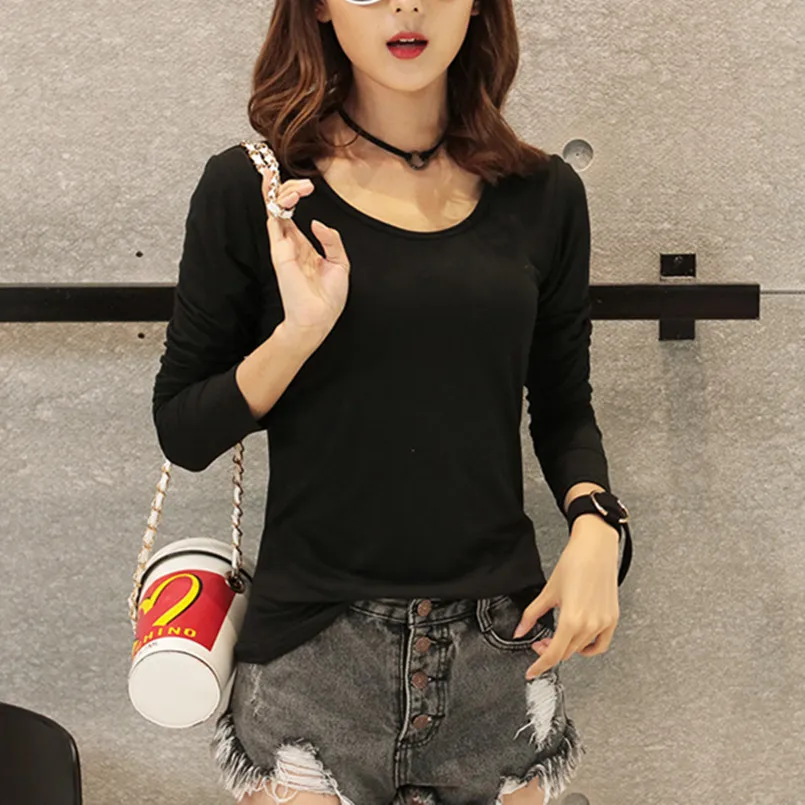 XXS S new 2018 autumn winter Women tops tees t shirts long sleeve