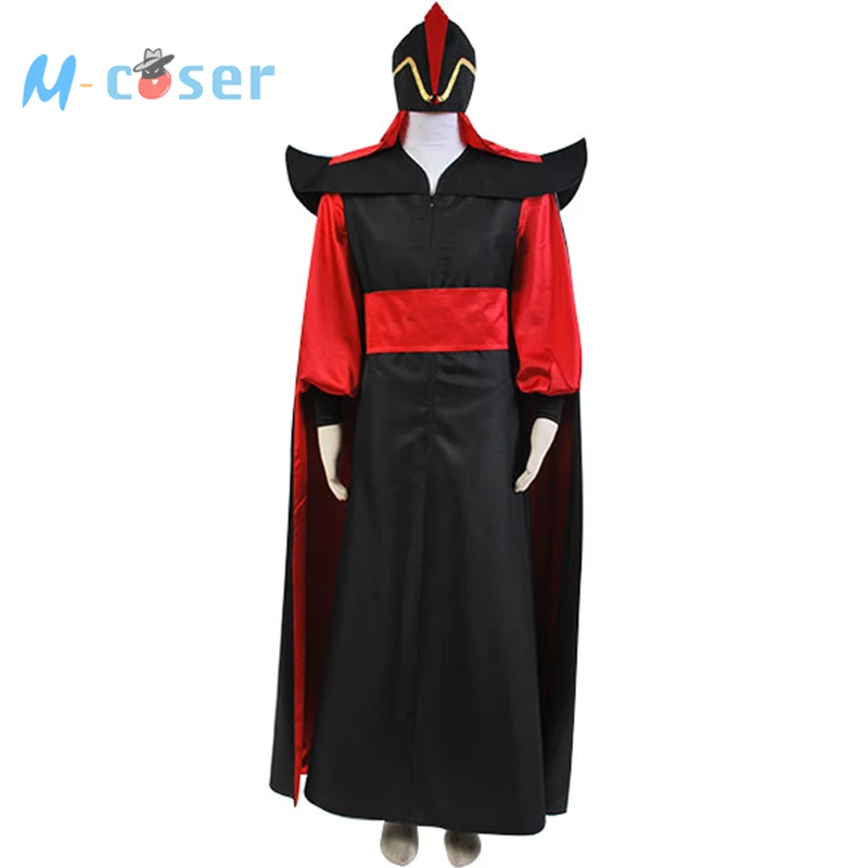 

(whole set)Customized Adult Men's Aladdin Jafar Villain Costume Outfit Aladdin Cosplay Costume for Halloween party Full set
