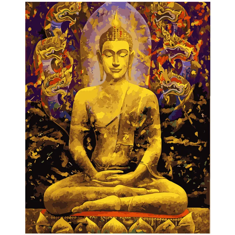 Painting By Numbers DIY Dropshipping 40x50 50x65cm Zen master meditation day Figure Canvas Wedding Decoration Art picture Gift | Дом и сад