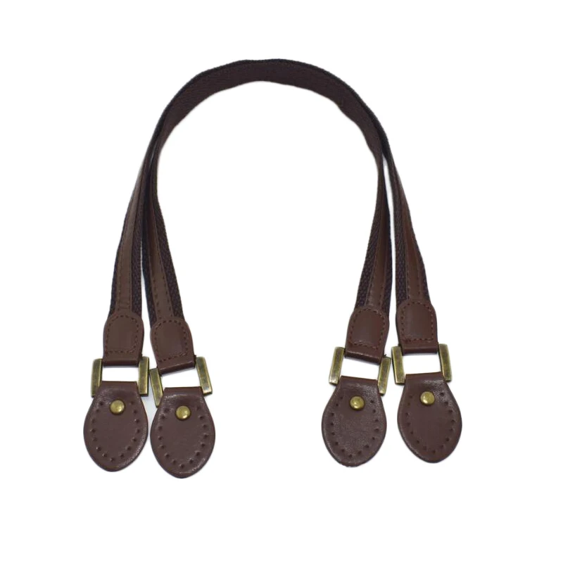 2pcs Leather Bag Handles 60cm Brown Leather Fabric Shoulder Bag Strap Handbag Belt Durable Handle for Girls Handbag Accessories