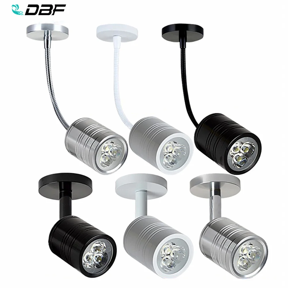 [DBF]Black/Silver/White Body Surface Mounted Downlight 3W 5W LED Ceiling Spot Light Picture Background Wall Soft Tube Spot Light