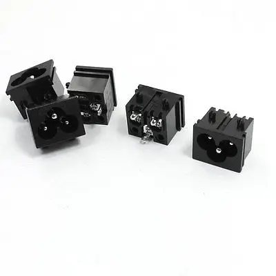 

5pcs Plastic Shell Clamp Type Male Plug C6 Inlet Adapter AC 250V 2.5A