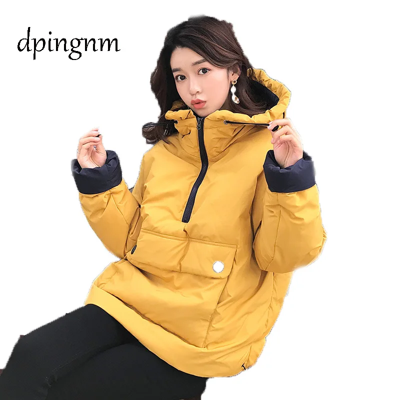 

Autumn Winter parkas for women 2018 A-type Cotton jacket Plus size Loose female Thick warm sleeves cloak coat OKXGNZ2583