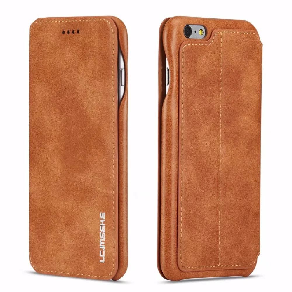 

PU Leather Case For iPhone 6 6 Plus Cover Luxury Flip Magnet Business Plain Shockproof Coque For iPhone 6S 6S Plus Wallet Case