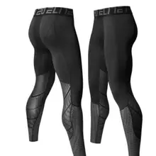 Для мужчин бодибилдинга бега леггинсы компрессия базовый Слои штаны для тренировок спортивные футбольные Фитнес тренажерный зал для игры в баскетбол, 3/4 фитнеса с высокой талией, спортивные брюки