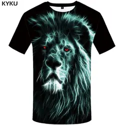 KYKU Лев футболка Для мужчин футболка с животным принтом футболки Аниме одежда хип-хоп Футболка Прохладный уличной Для мужчин s Костюмы лето