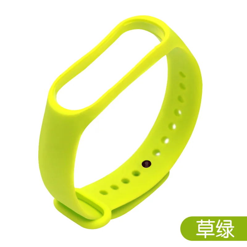 

For xiaomi mi Band 3 Silicone Green TPU Millet Bracelet With Monochrome Wristband Fashion For Millet Wrist Watch Strap Carnival