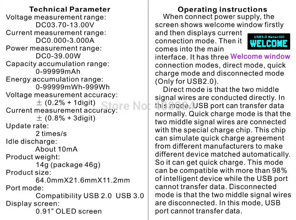 USB детектор 3.0 Высокое напряжение 4 бит OLED QC Quick Charge 2.0 Цифровой вольтметр напряжение текущей мощности метр тестер