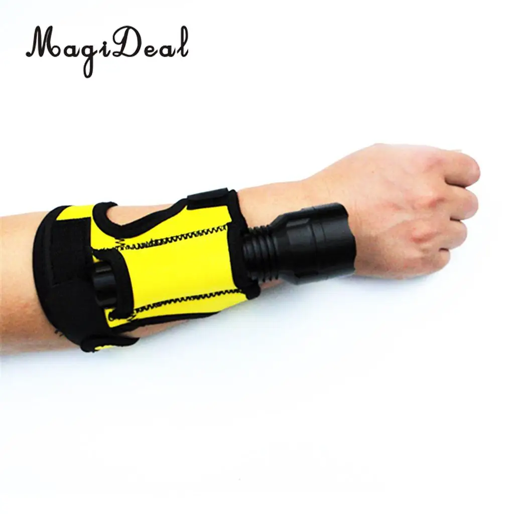MagiDeal 3mm Neoprene Hand Free Flashlight Light Holder Glove Scuba Diving Dive Underwater LED Torch Mount Holster Equipment