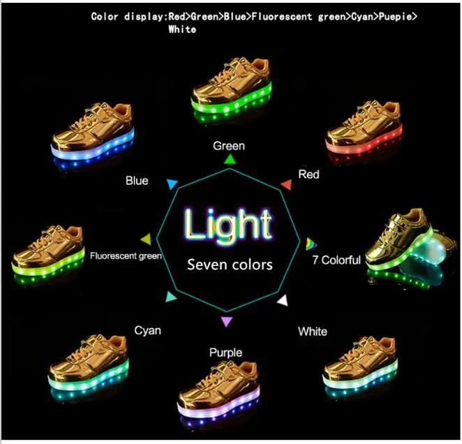 Детский светодиодный светильник s обувь для мальчиков/девочек USB зарядное устройство светильник обувь детская обувь длинные Fang Guang спортивная обувь