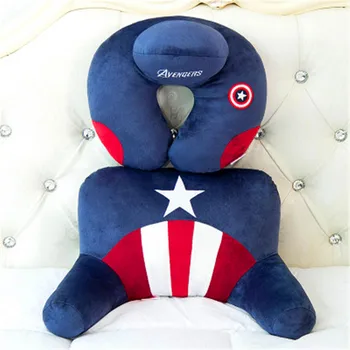 

2Pcs/Set Cute Cartoon Animal plush pillow Waist Support pillow cushion +U-shaped Neck pillow Office sofa cushion bed pillow