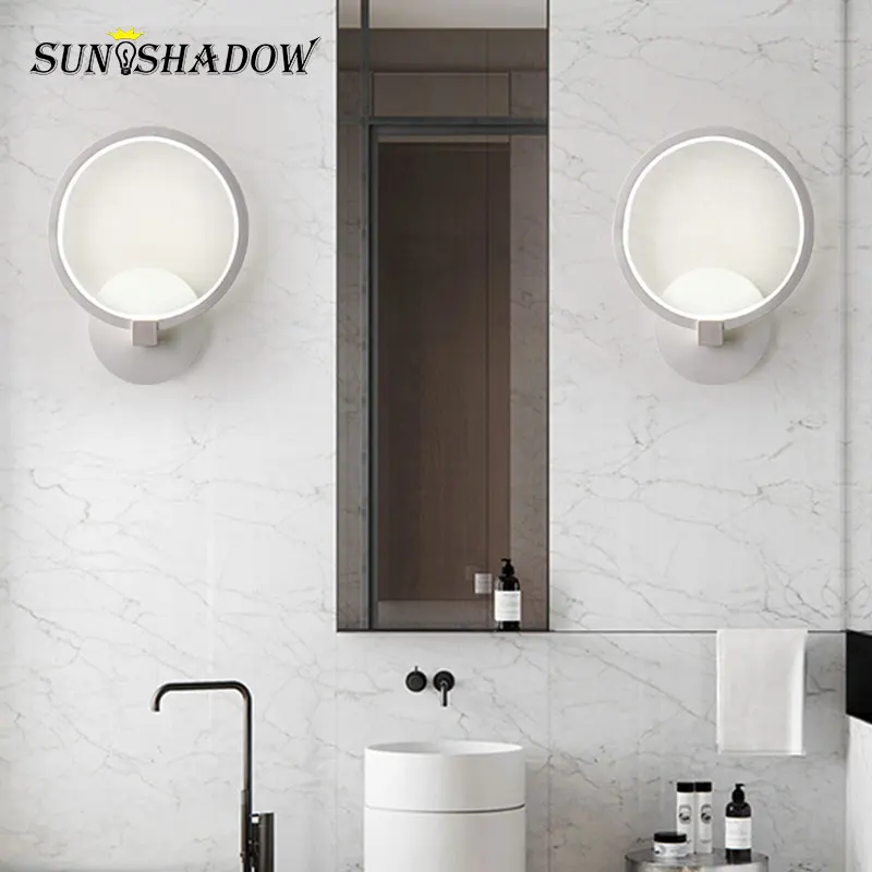 

Square&Round Led Wall Lights D20cm 12W Modern Led Sconce Wall Lamp Foyer Bahtroom lamp Bedroom Living room Wandlamp Black&White