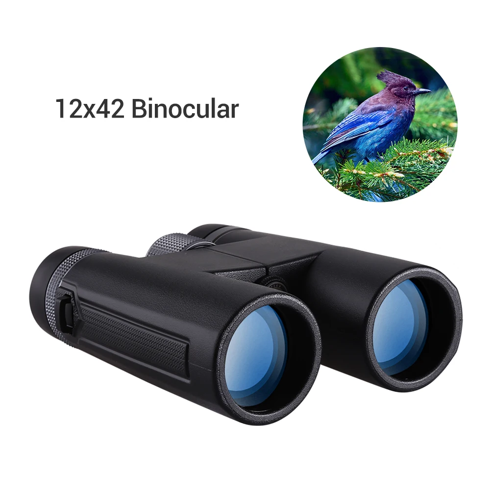 

12x42 Binoculars Telescope BAK4 Waterproof Super-Multi Coating High Power Prism Optics HD for Camping Hunting Tools