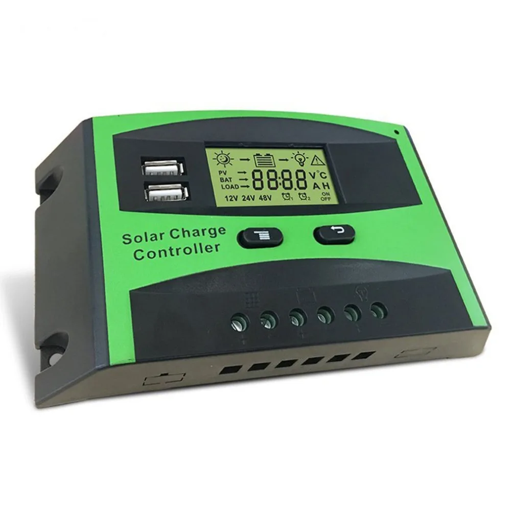 

12/24V Dual USB Solar Charge Controller Switch LCD Display Solar Panel Regulator Charger Controller for Solar Road Light Lamp