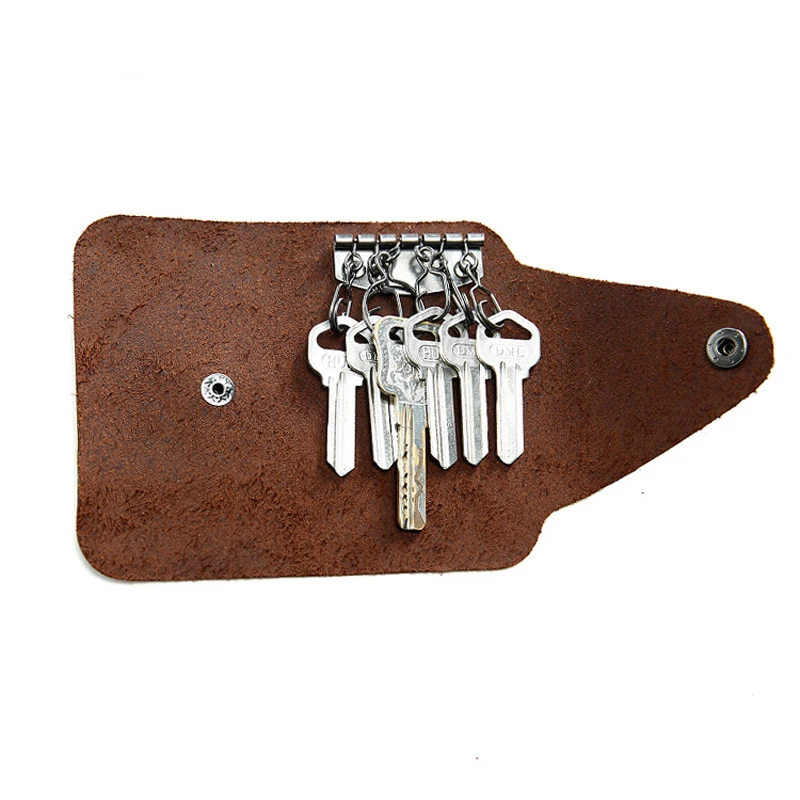 Натуральная кожа, держатель для ключей, твердая маленькая домашняя сумка для хранения ключей, минималистичный чехол для колец, кожаный персонализированный Чехол-органайзер для ключей