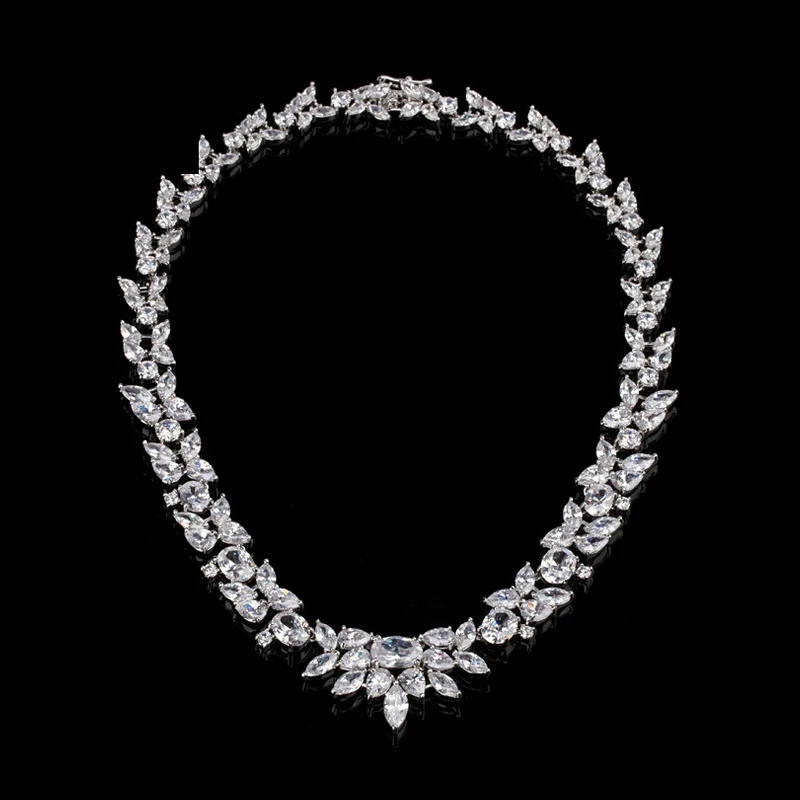

luxury 925 sterling silver necklace pendant for wedding bridal women anniversary party christmas gift moonso X4801