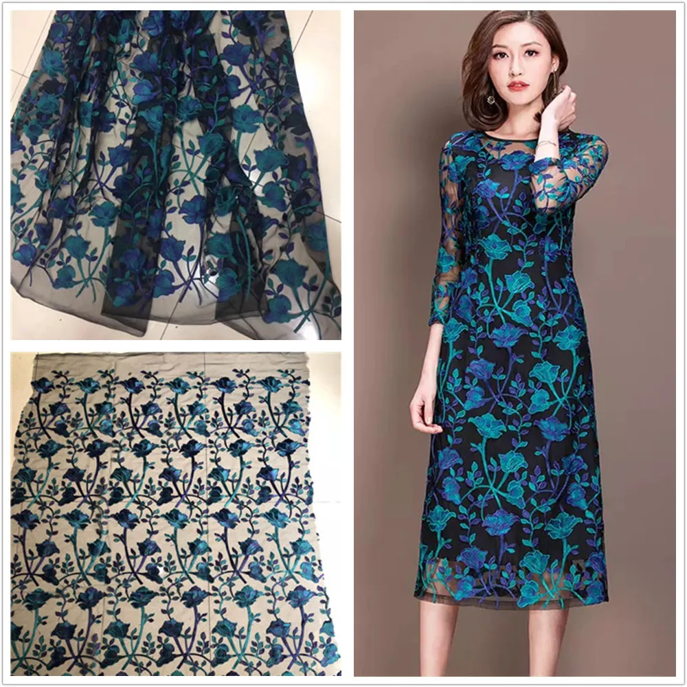 

Romantic Embroidery Fashionable mesh fabric and jacquard mesh fabric wedding fabric for sewing dress