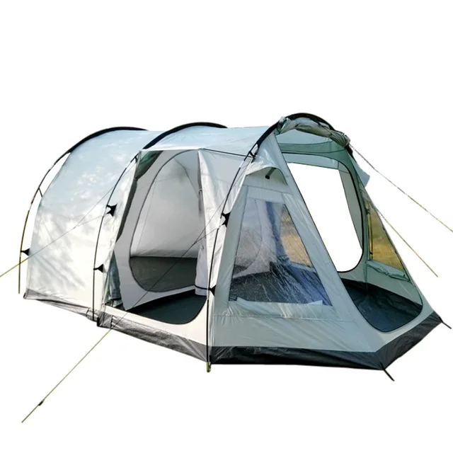 Best price at $207 Cheap outdoor big tent camping tent 5-8persons tent against storm multifunction Erfangyiting