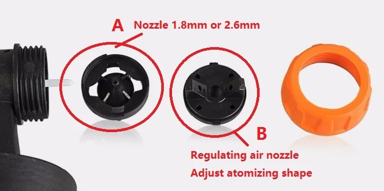 2 шт сопло для электрической принадлежности пистолета-распылителя краски спрей DIY Электрический Spritzpistole 1,0 мм 1,3 мм 1,8 мм 2,6 мм