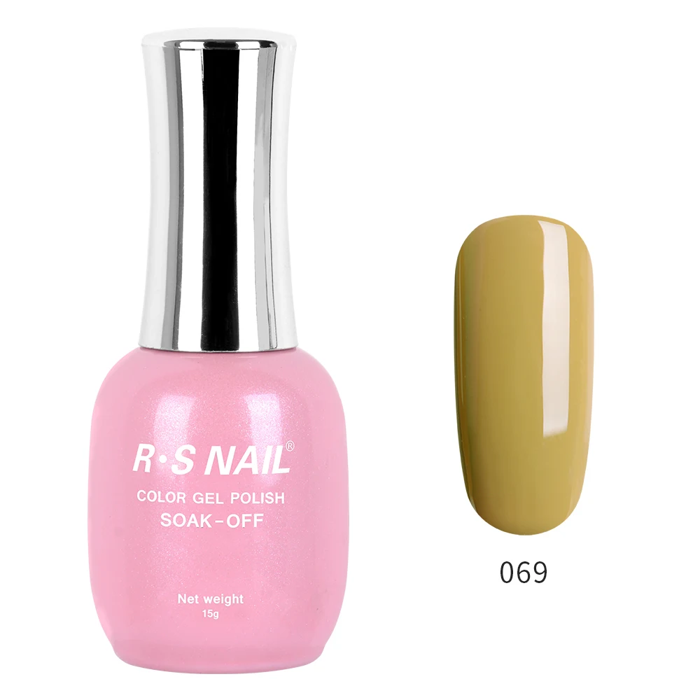 RS NAIL Новая серия Гель-лак для ногтей УФ светодиодный Гель-лак 120 цветов Гель-лак профессиональный маникюрный набор гель-лаков 15 мл - Цвет: 069