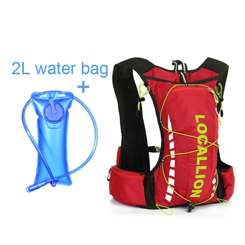 Сумка для бега 10л для мужчин и женщин легкий рюкзак для бега марафон для фитнеса гидратационный жилет пакет+ 2,0 Л Сумка для воды на выбор - Цвет: red with water bag