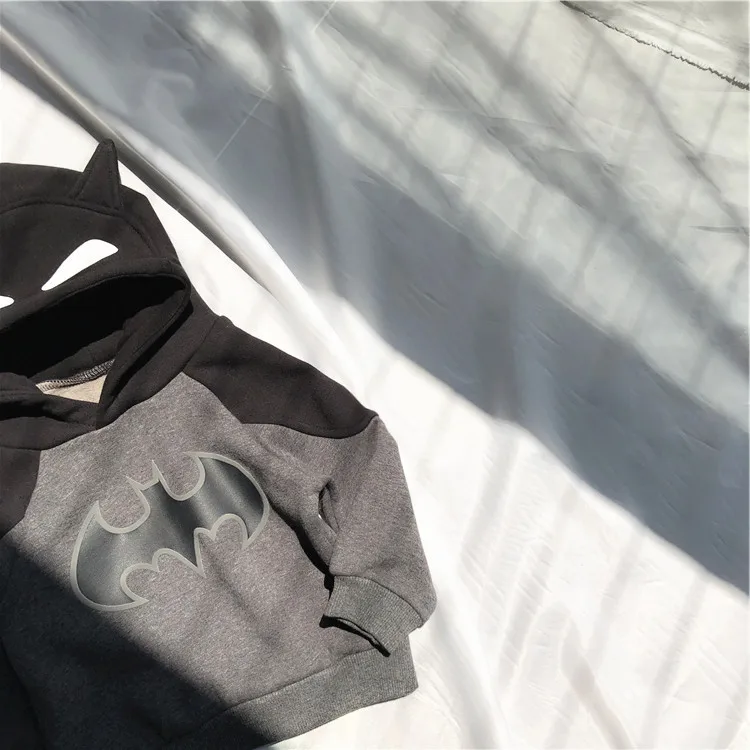 Black Baby Sweatshirt Boys Spiderman Hoodie Winter Thermal Wool Kids Outerwear Boys Kids Fleece Sweatshirts 5