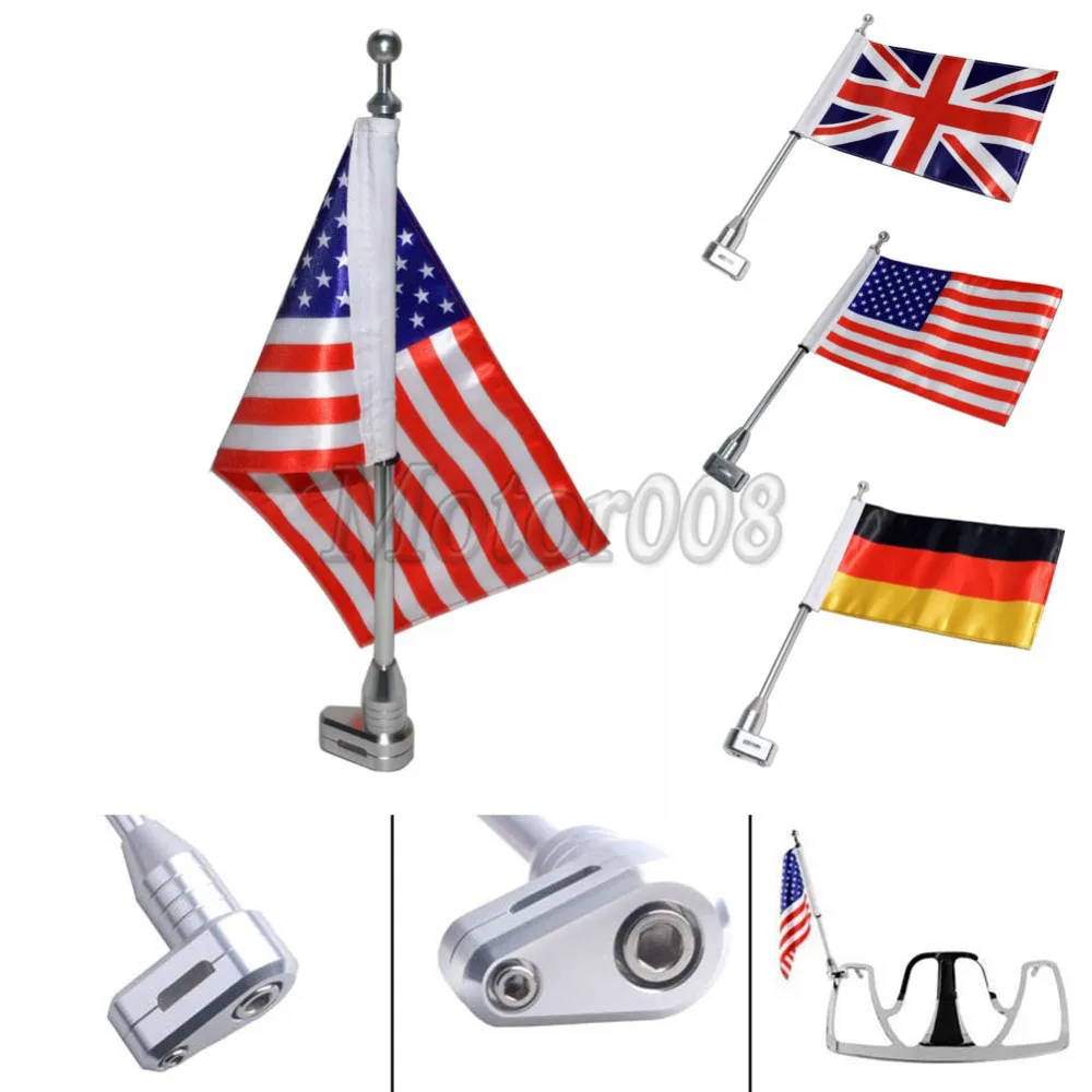 

Motorcycle Flag Pole Luggage Rack Vertical American UK Genmany For Honda GoldWing GL1800 2001-2011