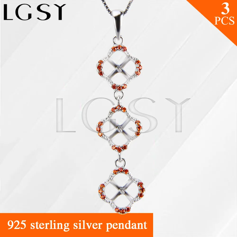 

Nice design Clover pendant accessories in 925 sterling silver for pearl pendant necklace 3pcs