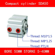 CE ISO SDA50 Cylinder SDA Series Bore 50mm Stroke 5-40mm Compact Air Cylinders Dual Action Air Pneumatic Cylinder CE ISO SDA50 Cylinder SDA Series Bore 50mm Stroke 5-40mm Compact Air Cylinders Dual Action Air Pneumatic Cylinder