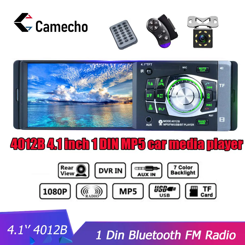 Camecho 1 din автомобильное радио стерео 4 ''HD авторадио FM Bluetooth USB AUX 4012B MP3 аудио плеер