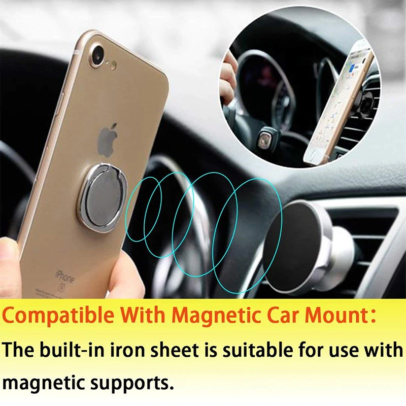 Univerola Universal Phone Finger Ring Holder Stand for iPhone X 8 Plus Samsung 180 Degree Smartphone Cell Phone Ring Holder
