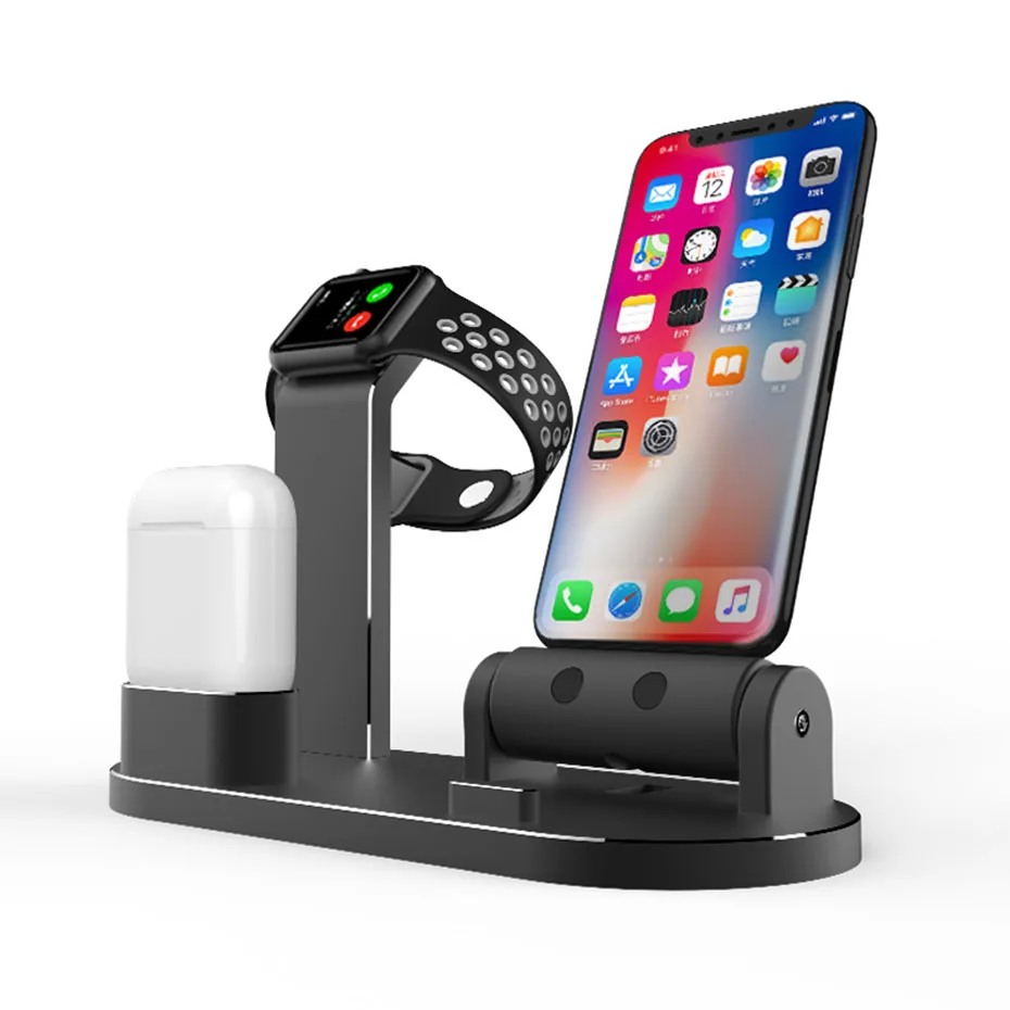 3 в 1 зарядная док-станция Подставка держатель для AirPods IPad Air Mini Apple Watch iWatch 38 мм 42 iPhone