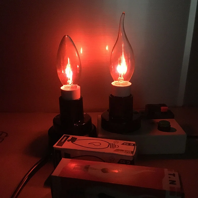 

Flicker Flame Light Bulb, 3W Dance with Soft Orange Glow, E27 E14 AC220 Retro Candle Lamp for Holiday Home Hotel Bar Decoration