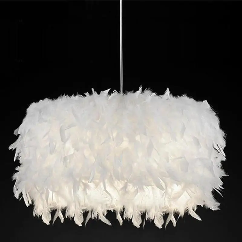 Moderno colgante de luz romántica de PVC pluma lámpara Lamparas brillo E27 110-220 V para dormitorio sala de estar comedor z35 Moderno colgante de luz romántica de PVC pluma lámpara Lamparas brillo E27 110-220 V para dormitorio sala de estar comedor z35