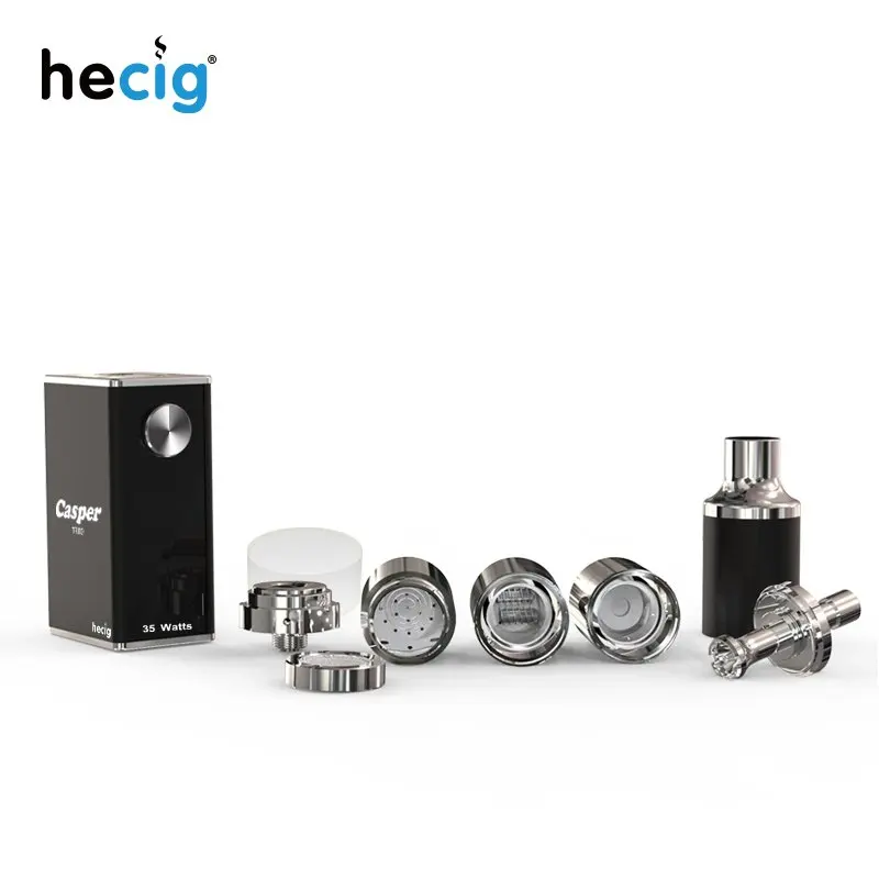  hecig Wax&dry herb vaporizer Casper Trio vaporizing box mod electronic cigarette vape Kit 1000mah b