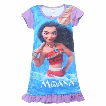 

Newest Baby Girls Dress Vaiana party Princess Dress for Kids Clothing Moana Cartoon Printed Lace Sleepwear Nightgowns in Kids