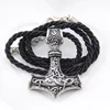 dropshipping 1pcs thor's hammer mjolnir pendant necklace viking scandinavian norse viking necklace with stainless steel chain ► Photo 2/6